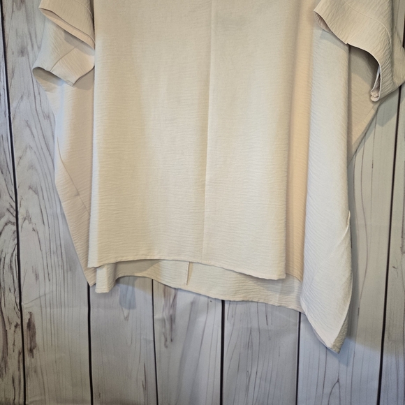 Zenana Oversized Cream V-Neck Tunic Top Size Large - Picture 4 of 7